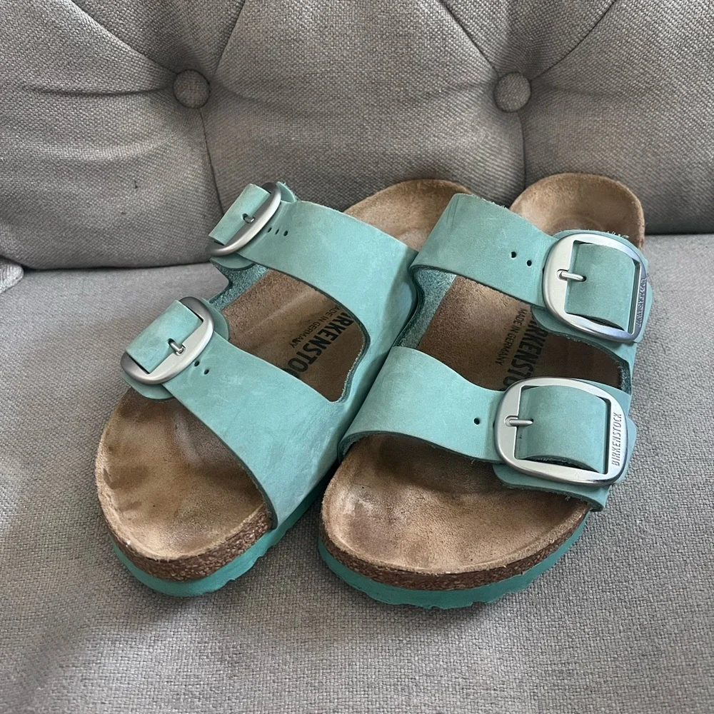 Birkenstock Arizona Nubuck Sandals Beryl - Picture 2 of 6